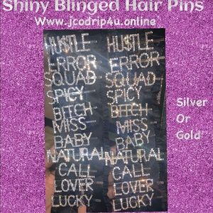 Shiny Custom Blinged Hair Pins